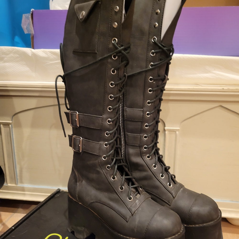Current Mood Black Lace-Up Women's Platform Boots from DollsKill
